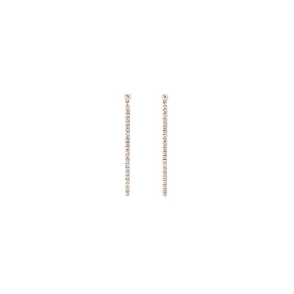 Boucles d’oreilles Messika Gatsby pendantes en or rose et diamants