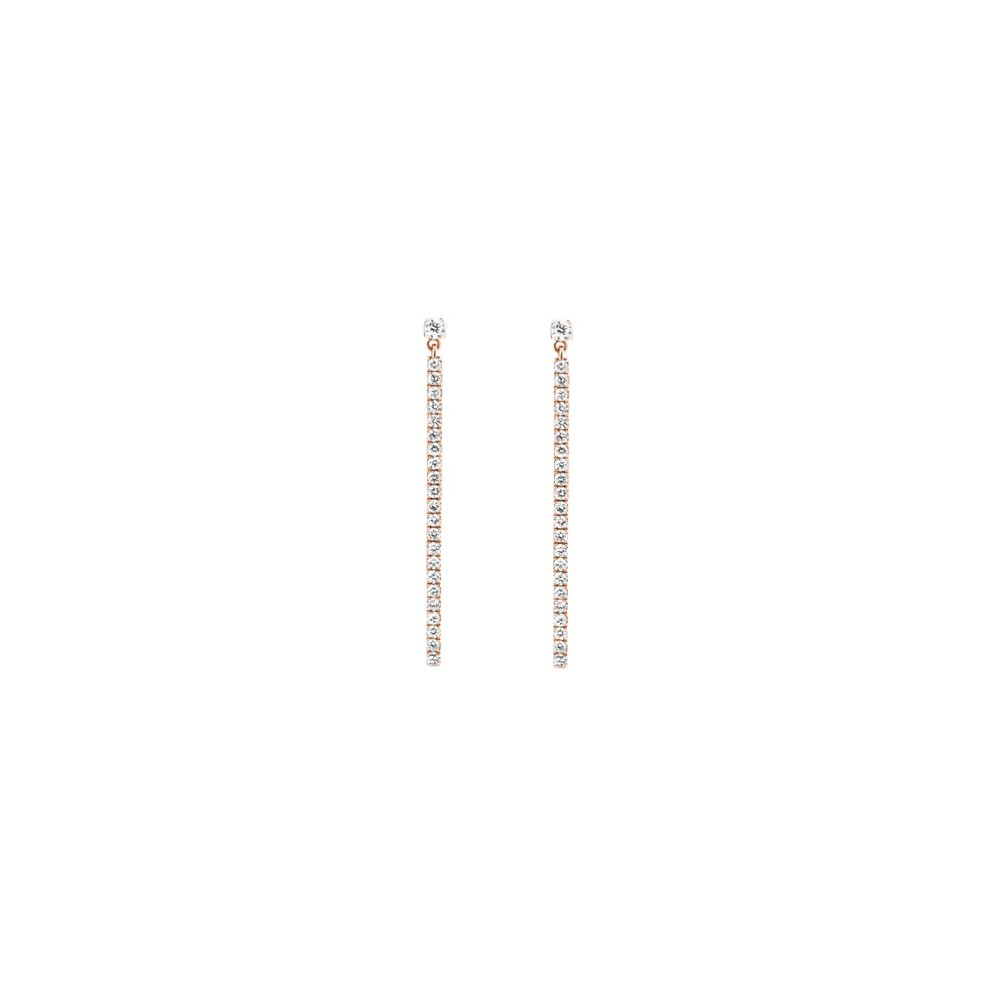 Boucles d’oreilles Messika Gatsby pendantes en or rose et diamants