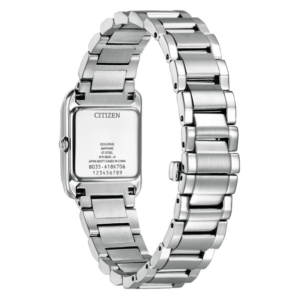 Montre Citizen Ladies Eco-Drive cadran nacre bracelet acier 21,5 x 28,4 mm