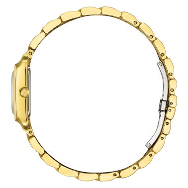 Montre Citizen Ladies Eco-Drive PVD Or jaune cadran nacre bracelet acier 21,5 x 28,4 mm