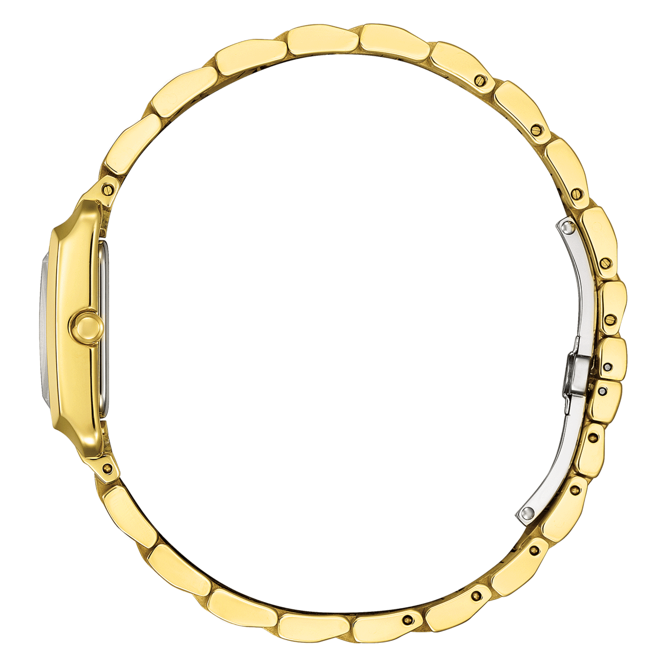 Montre Citizen Ladies Eco-Drive PVD Or jaune cadran nacre bracelet acier 21,5 x 28,4 mm