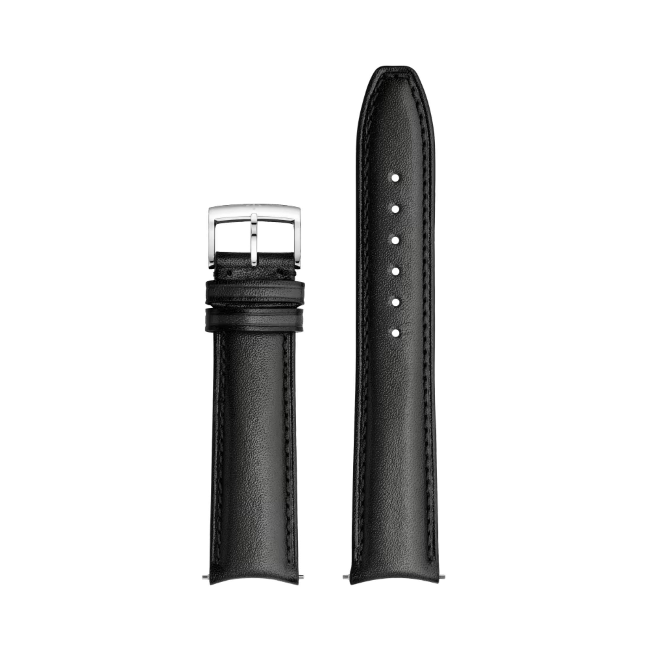 Leather strap Baume et Mercier blue patinated calf with pin buckle