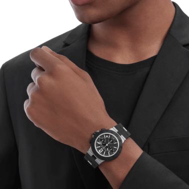 Montre Bulgari Bvlgari Aluminium Chronographe automatique cadran noir bracelet caoutchouc noir 41 mm 103868