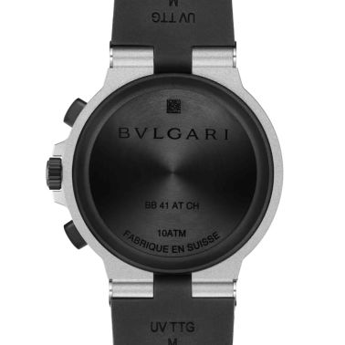 Montre Bulgari Bvlgari Aluminium Chronographe automatique cadran noir bracelet caoutchouc noir 41 mm 103868