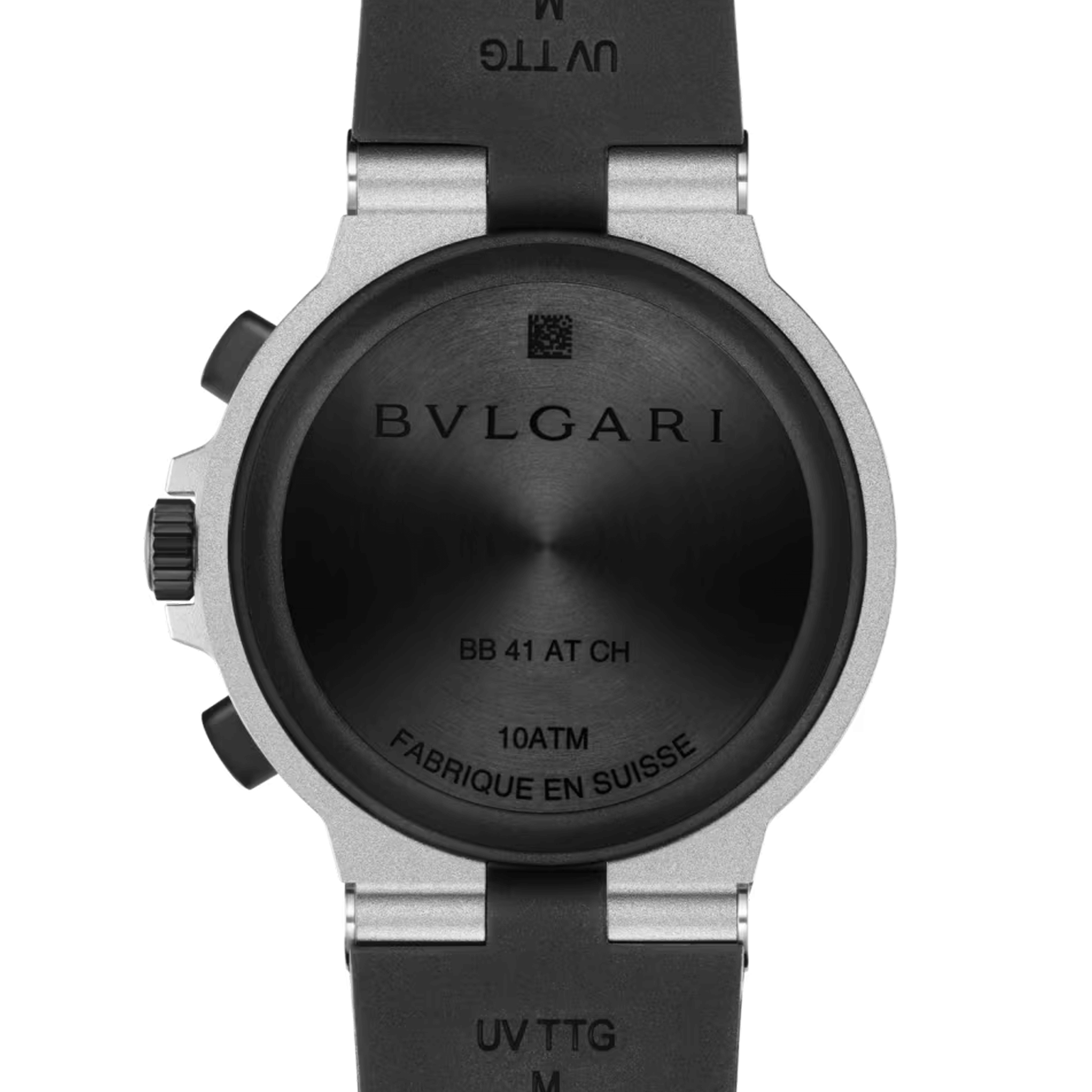Bulgari Bvlgari Aluminium Automatic Chronograph watch black dial black rubber strap 41 mm 103868
