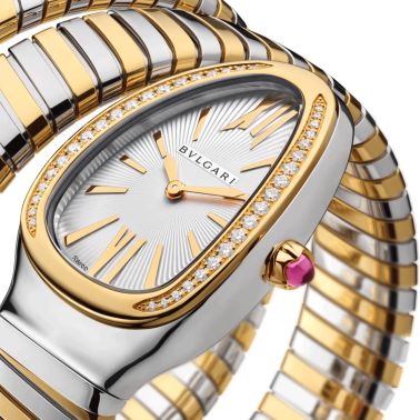Bulgari Serpenti Tubogas S quartz watch steel and yellow gold bracelet 35 mm 103797