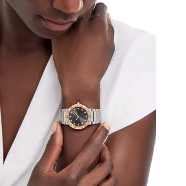 Montre Bulgari Bvlgari Bvlgari quartz index diamants cadran gris bracelet acier 33 mm 103757