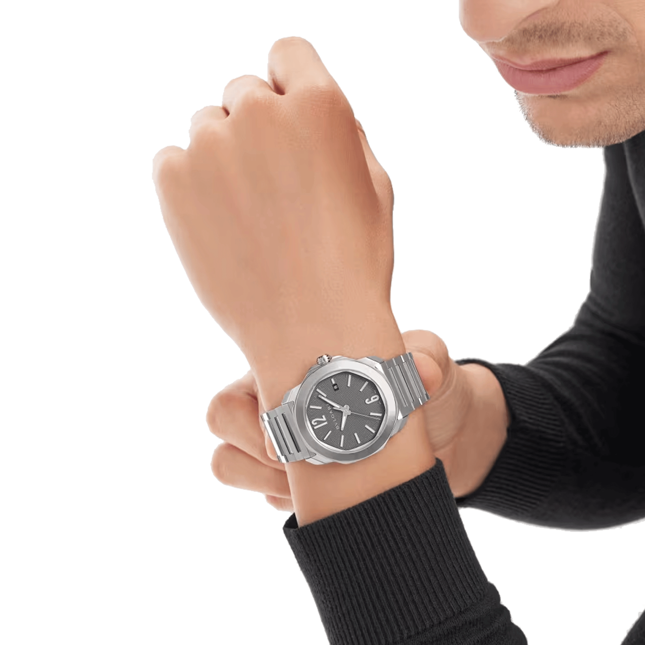 Montre Bulgari Octo Roma automatique cadran anthracite bracelet acier 41 mm 103740