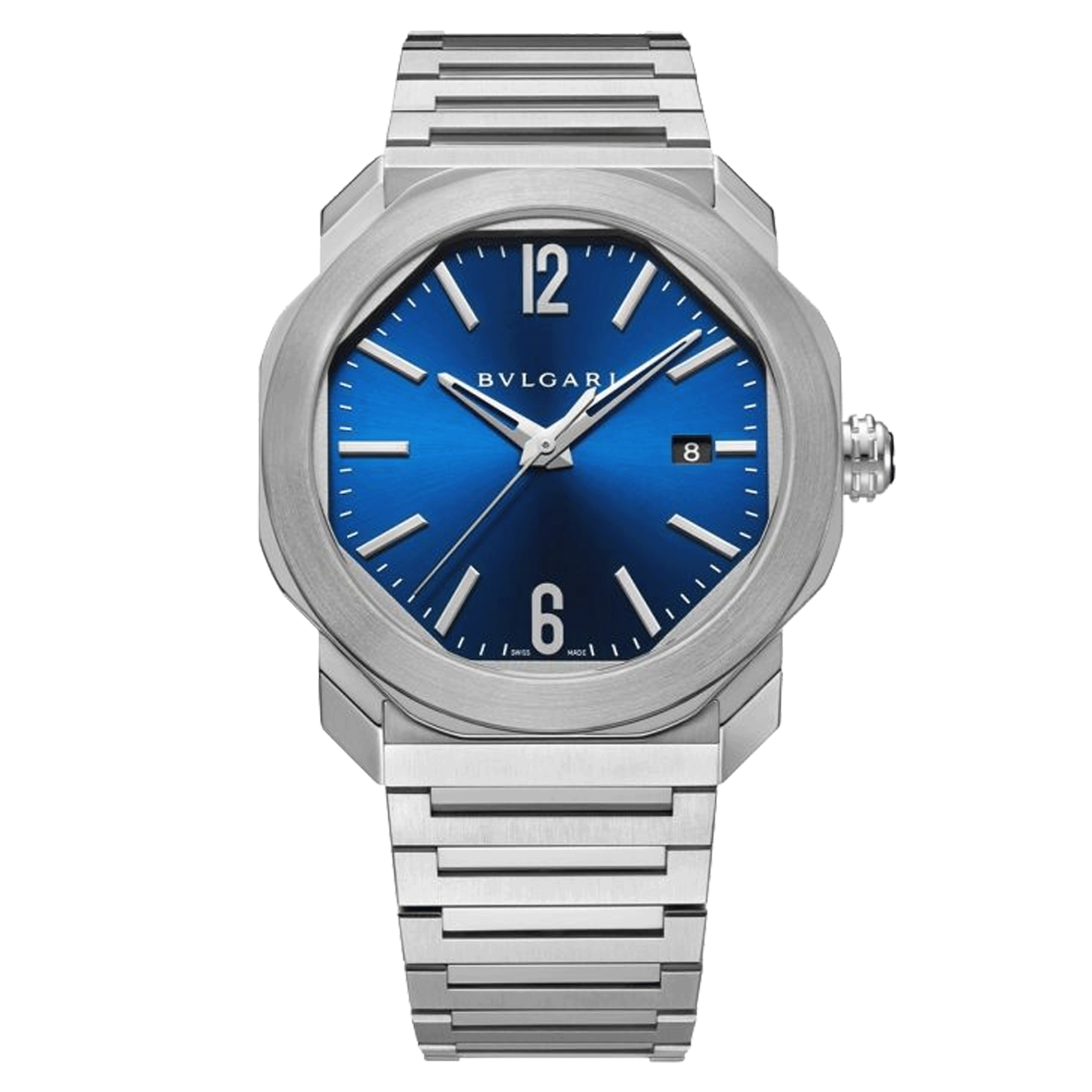 Bulgari Octo Roma automatic watch blue dial steel bracelet 41 mm 102856