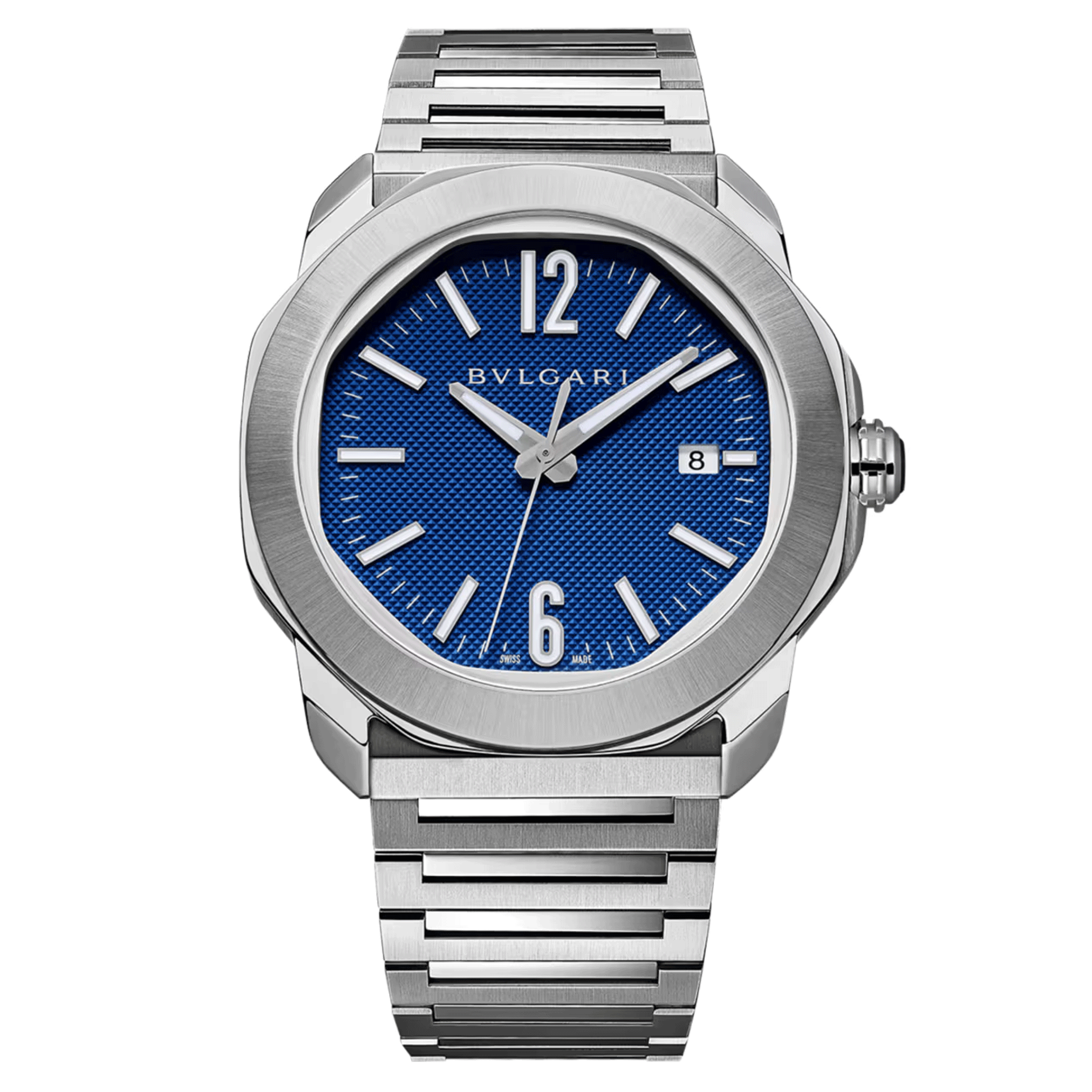 Montre Bulgari Octo Roma automatique cadran bleu bracelet acier 41 mm 103739