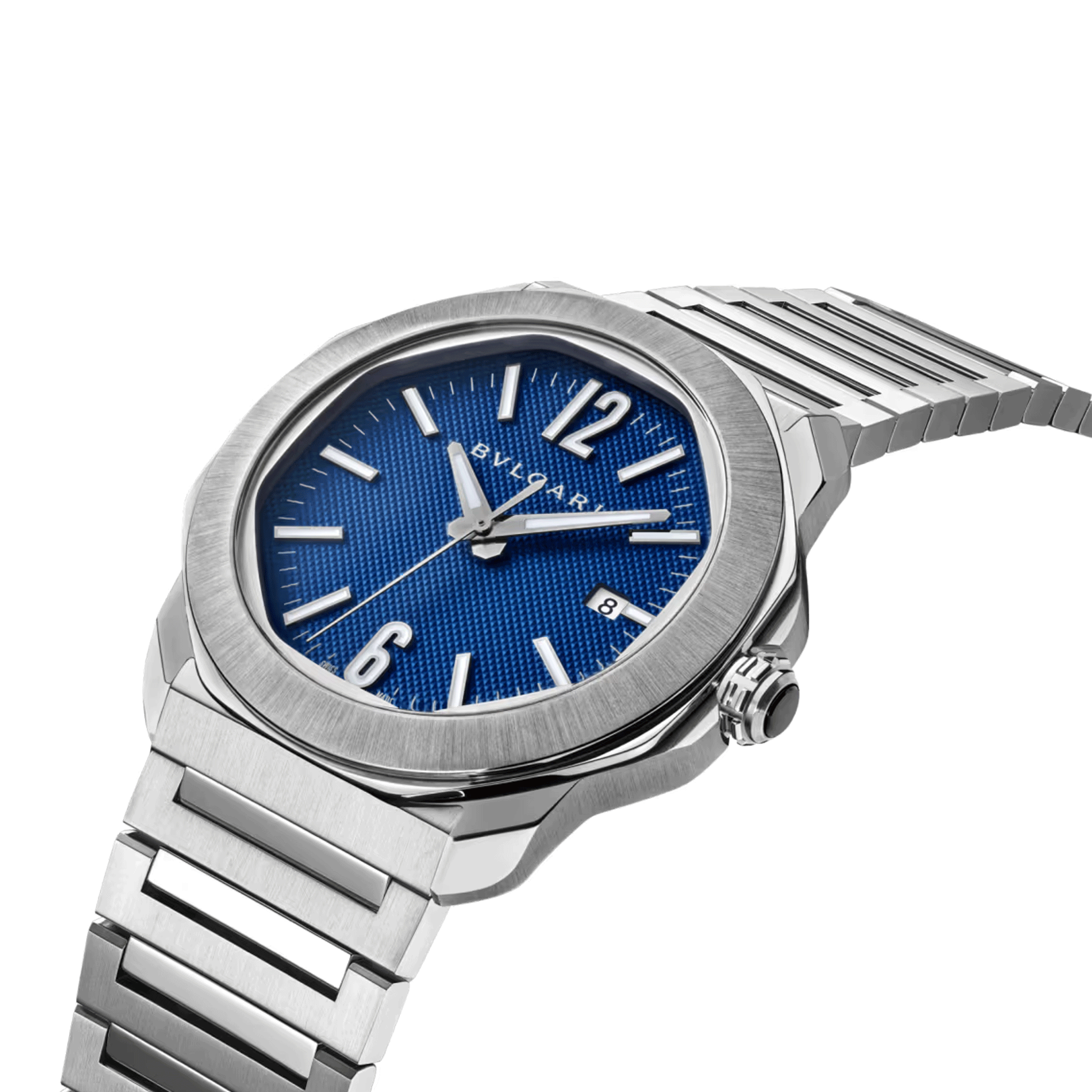 Montre Bulgari Octo Roma automatique cadran bleu bracelet acier 41 mm 103739