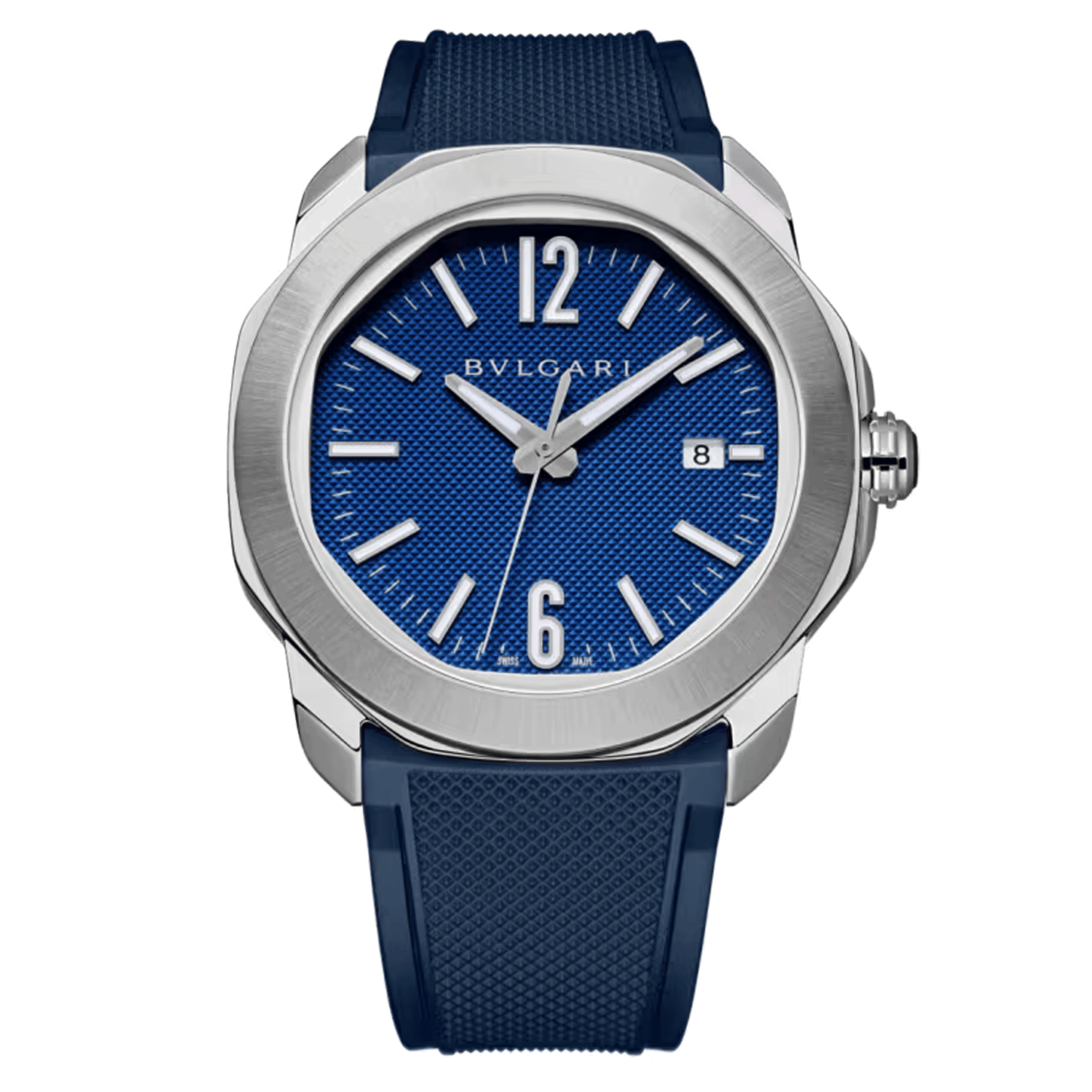 Montre Bulgari Octo Roma automatique cadran bleu bracelet acier 41 mm 103739