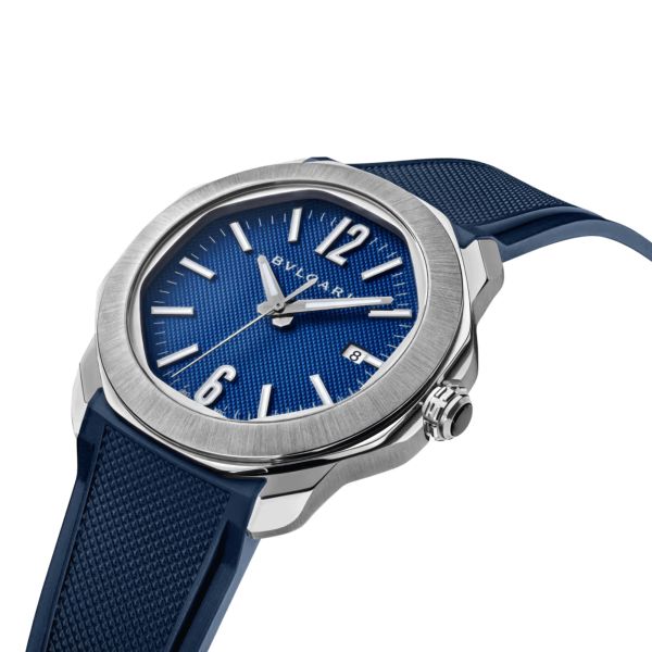 Montre Bulgari Octo Roma automatique cadran bleu bracelet acier 41 mm 103739