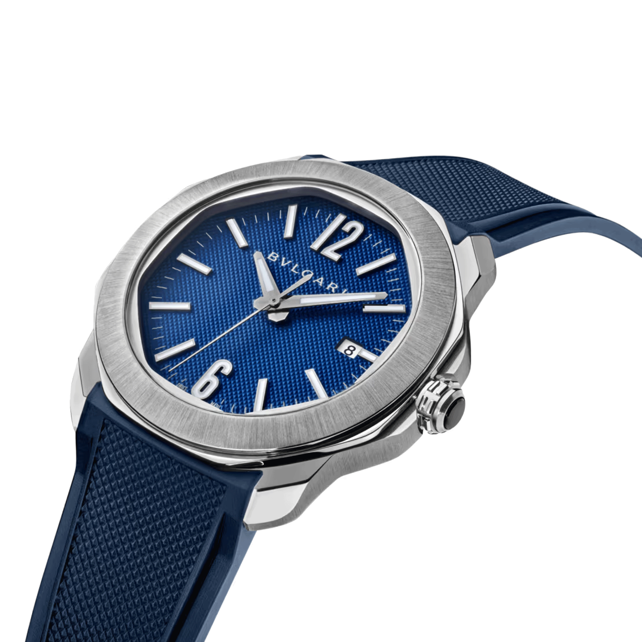 Montre Bulgari Octo Roma automatique cadran bleu bracelet acier 41 mm 103739