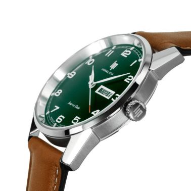 Lip Himalaya Day-Date quartz green dial leather strap 40 mm
