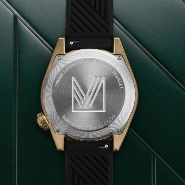 March LA.B Bonzer Bronze Automatique black silicone bracelet 41 mm