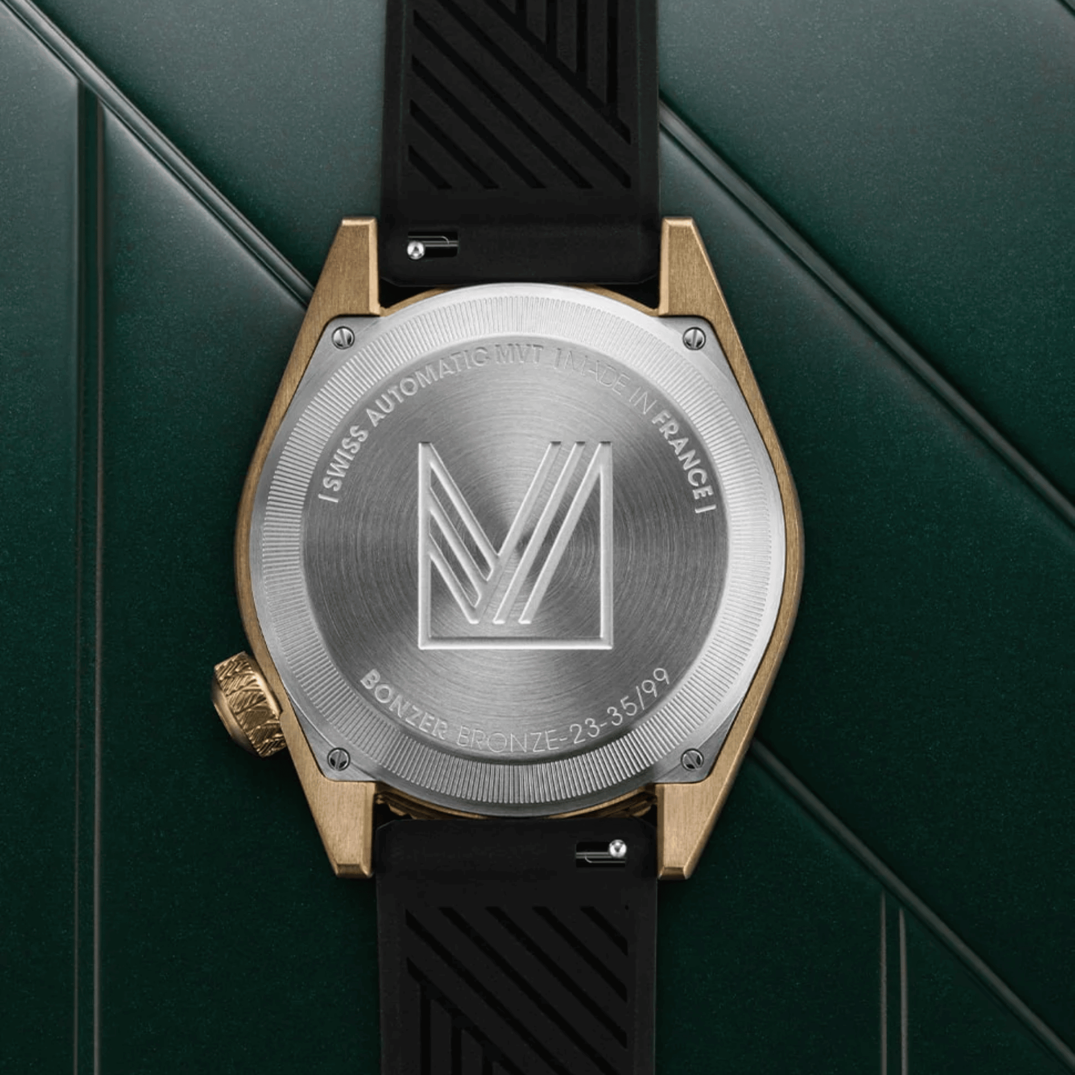 March LA.B Bonzer Bronze Automatique black silicone bracelet 41 mm