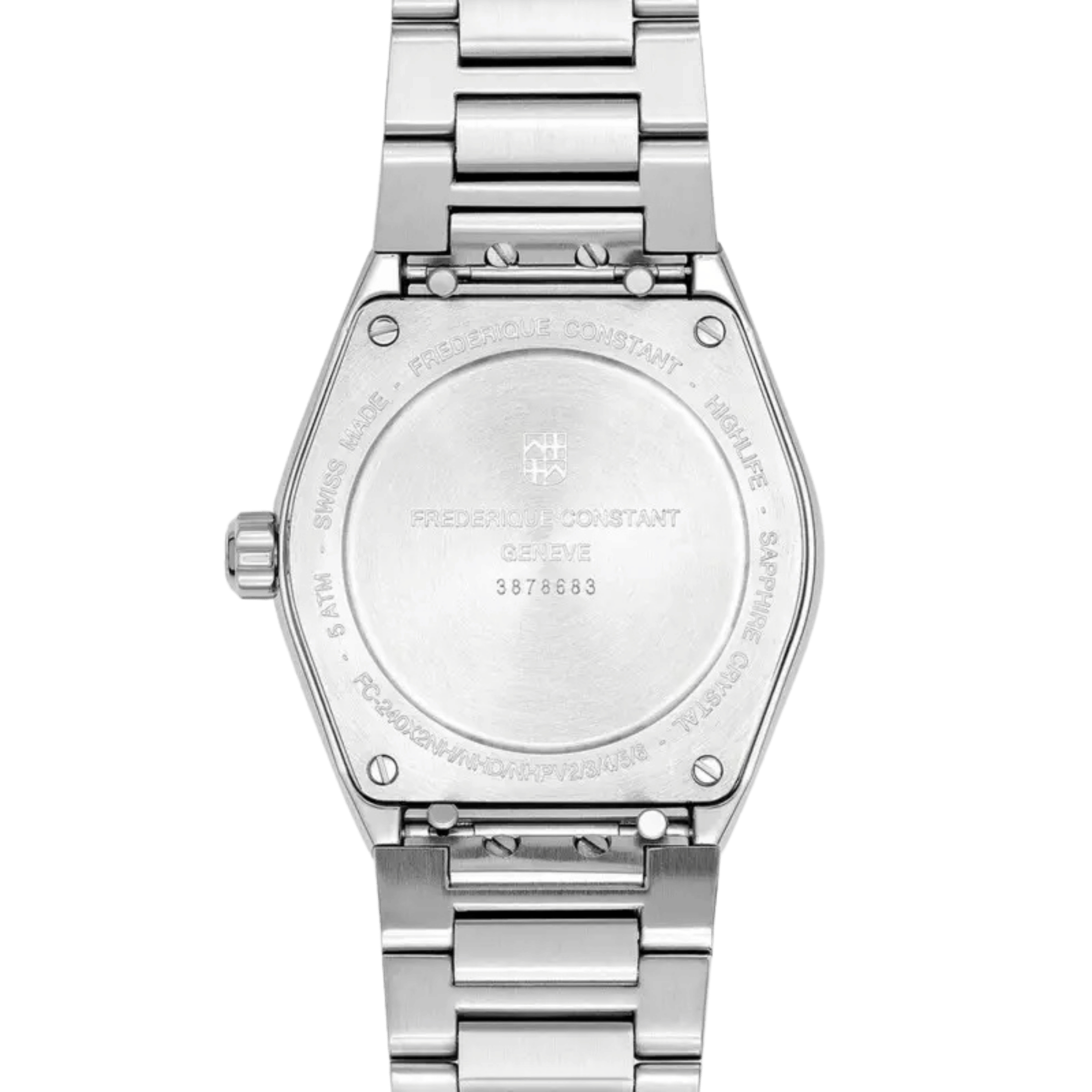 Montre Frédérique Constant Highlife Ladies quartz cadran beige et diamants bracelet acier 31 mm