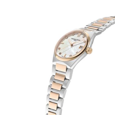 Montre Frédérique Constant Highlife Ladies quartz cadran nacre et diamants bracelet acier 31 mm