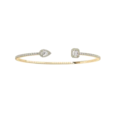 Bracelet Messika My Twin Skinny Toi & Moi en or jaune et diamants 0,30 carat