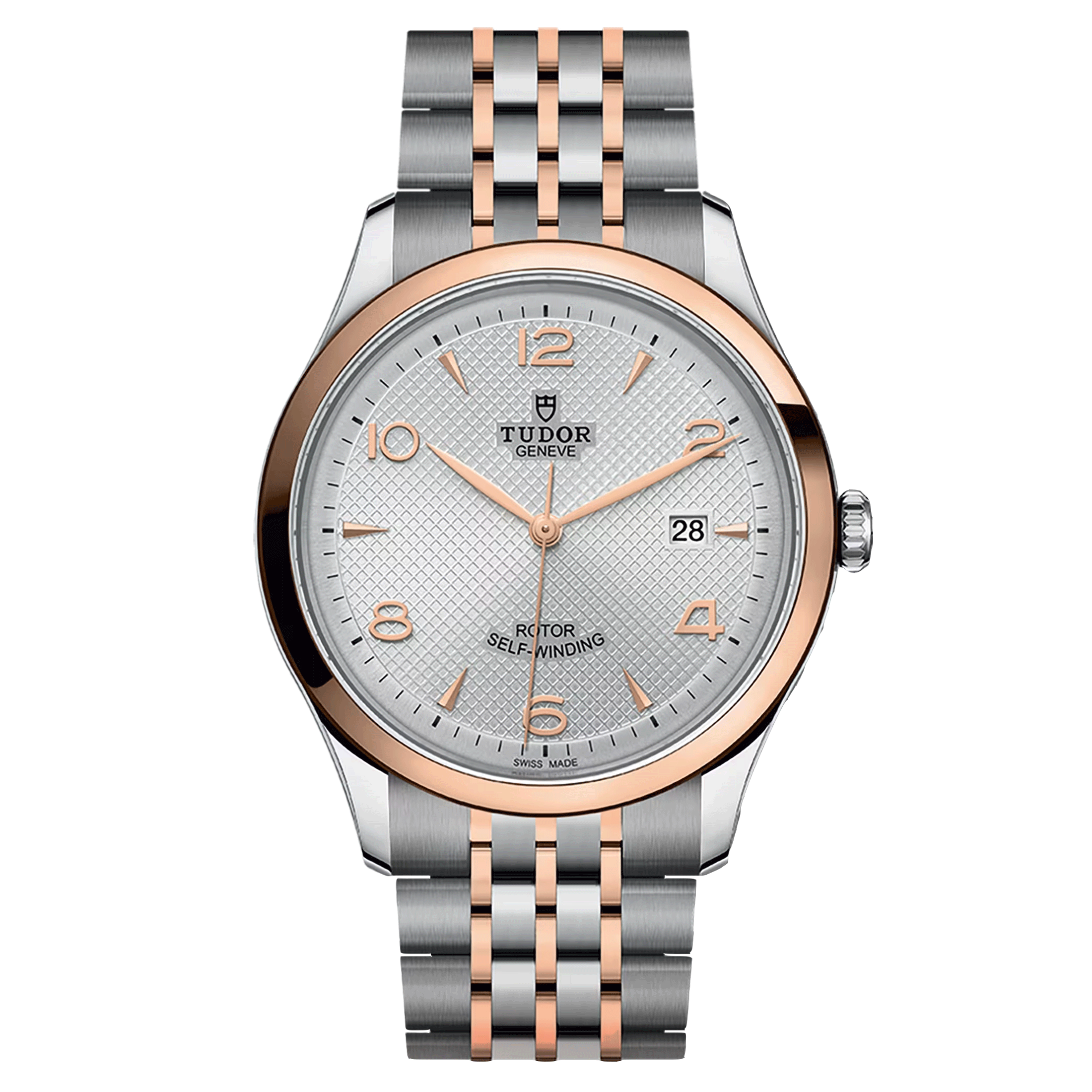 Tudor 1926 automatic watch rose gold bezel silver dial steel and rose gold bracelet 41 mm M91651-0001