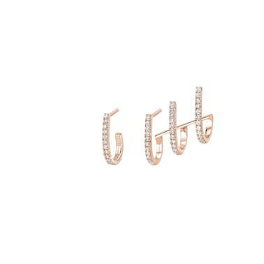 Boucles d'oreilles Messika Gatsby multi-Créoles en or rose et diamants