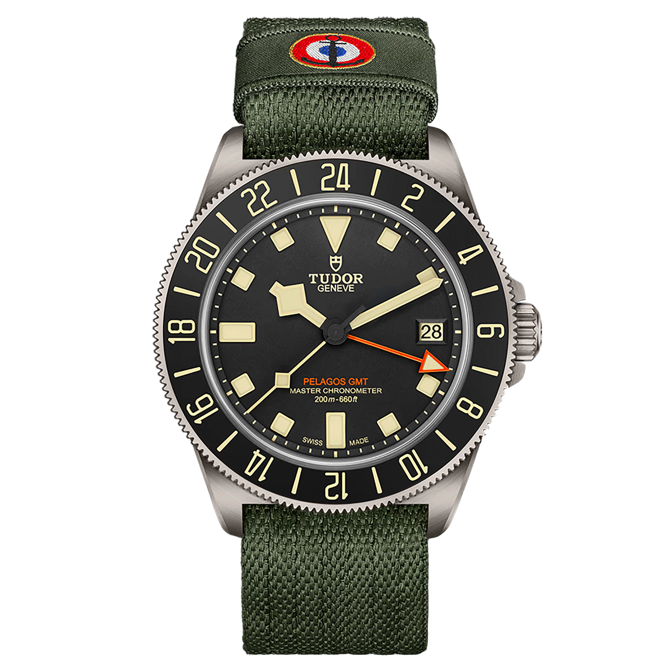 Montre Tudor Pelagos FXD Marine Nationale GMT automatique tissu vert 42 mm M2542G247NU-0002