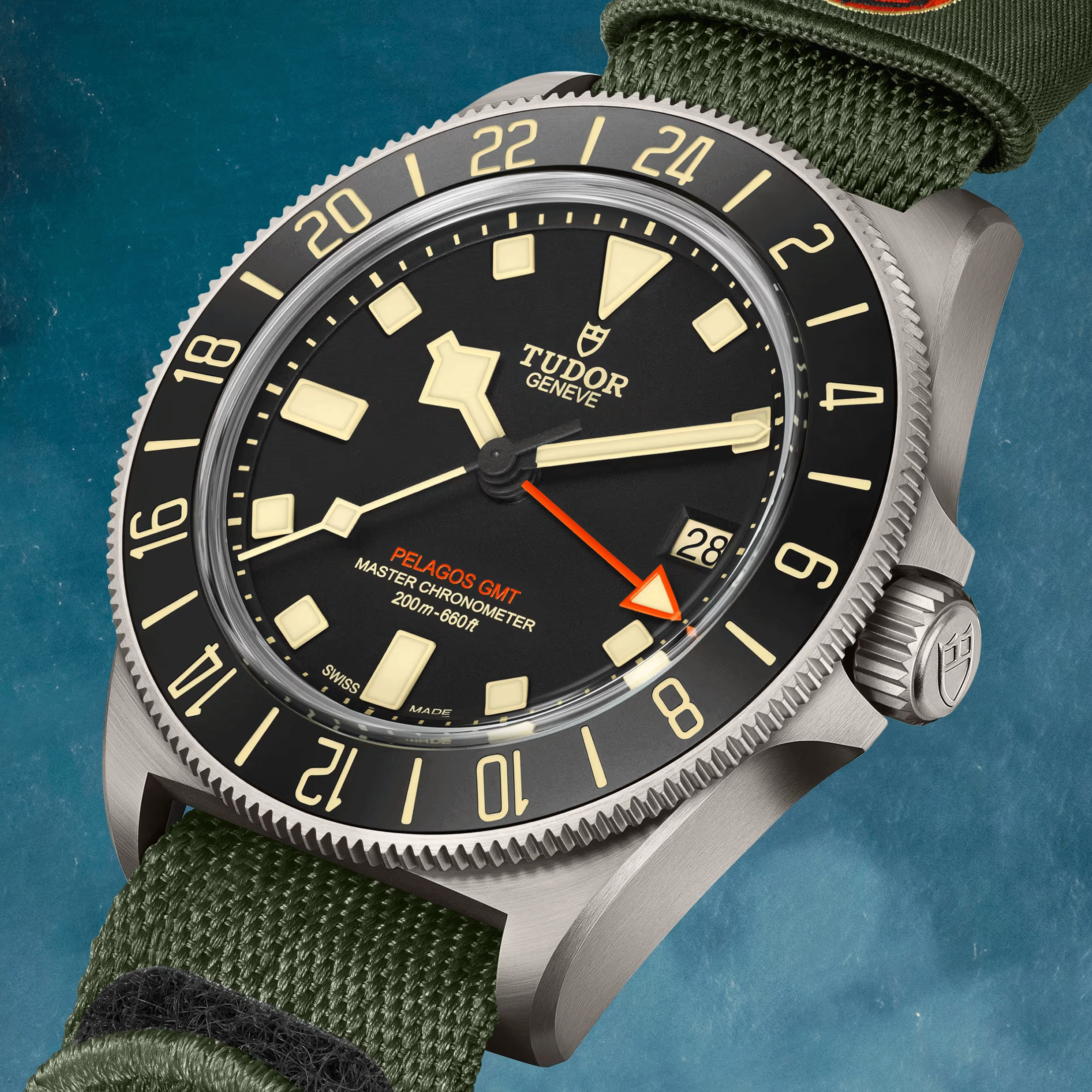 Montre Tudor Pelagos FXD Marine Nationale GMT automatique tissu vert 42 mm M2542G247NU-0002