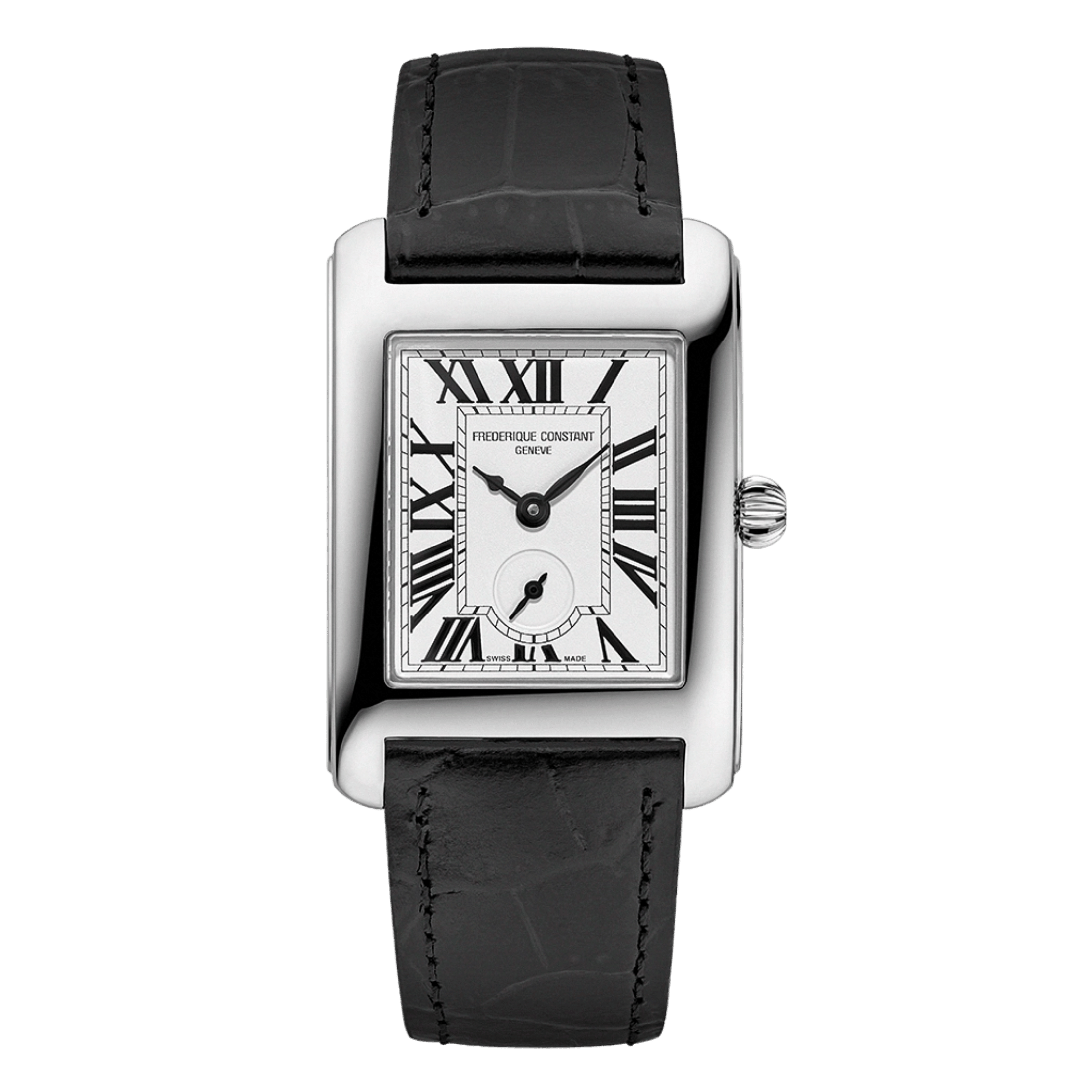 Frédérique Constant Classics Carrée Small Seconds quartz silver dial leather strap 36 x 25,20 mm