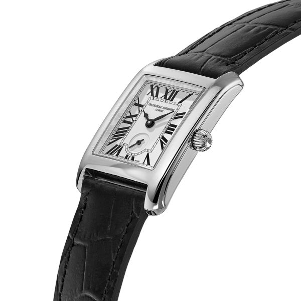 Frédérique Constant Classics Carrée Small Seconds quartz silver dial leather strap 36 x 25,20 mm