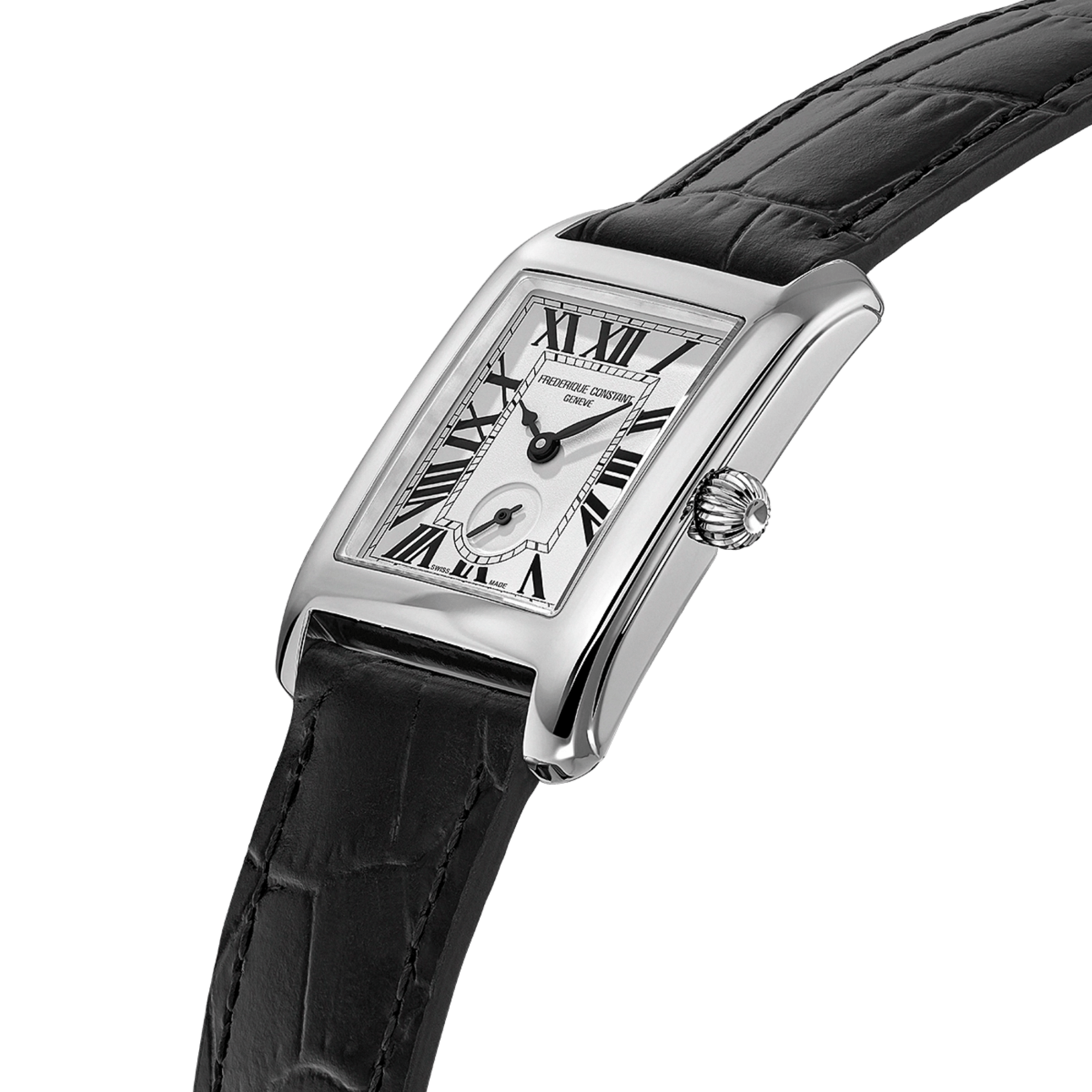 Frédérique Constant Classics Carrée Small Seconds quartz silver dial leather strap 36 x 25,20 mm
