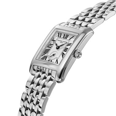 Frédérique Constant Classics Carrée Small Seconds quartz silver dial steel bracelet 36 x 25,20 mm