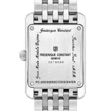 Frédérique Constant Classics Carrée Small Seconds quartz silver dial steel bracelet 36 x 25,20 mm