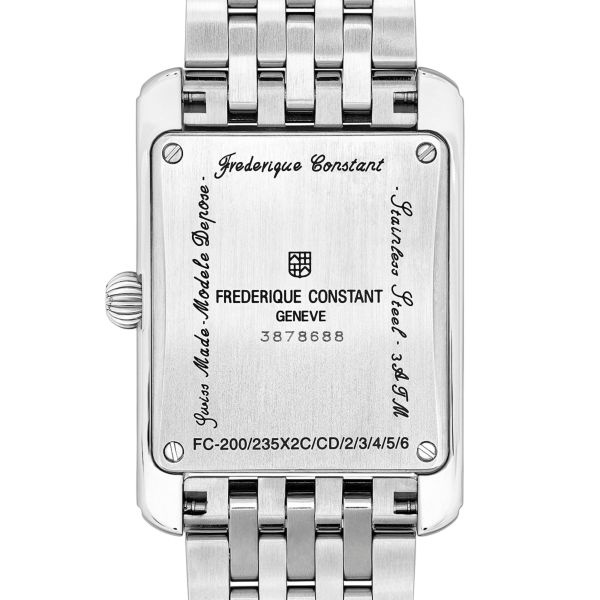 Frédérique Constant Classics Carrée Small Seconds quartz silver dial steel bracelet 36 x 25,20 mm