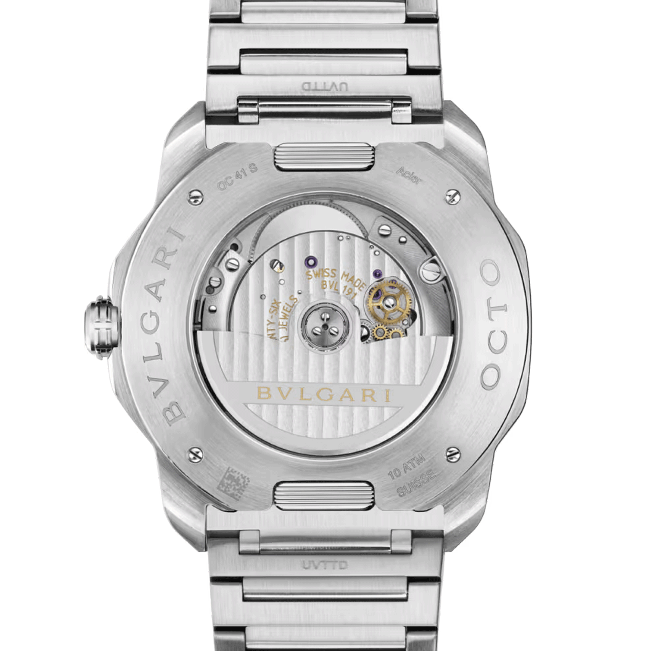 Montre Bulgari Octo Roma automatique cadran blanc bracelet acier 41 mm 103738