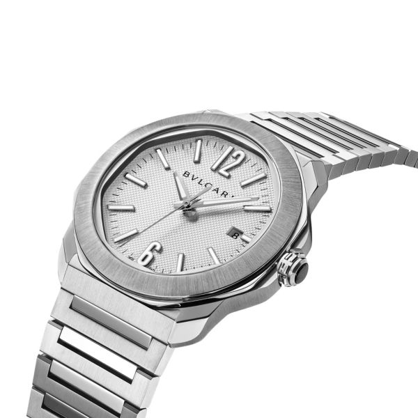 Bulgari Octo Roma automatic watch white dial steel bracelet 41 mm 103738