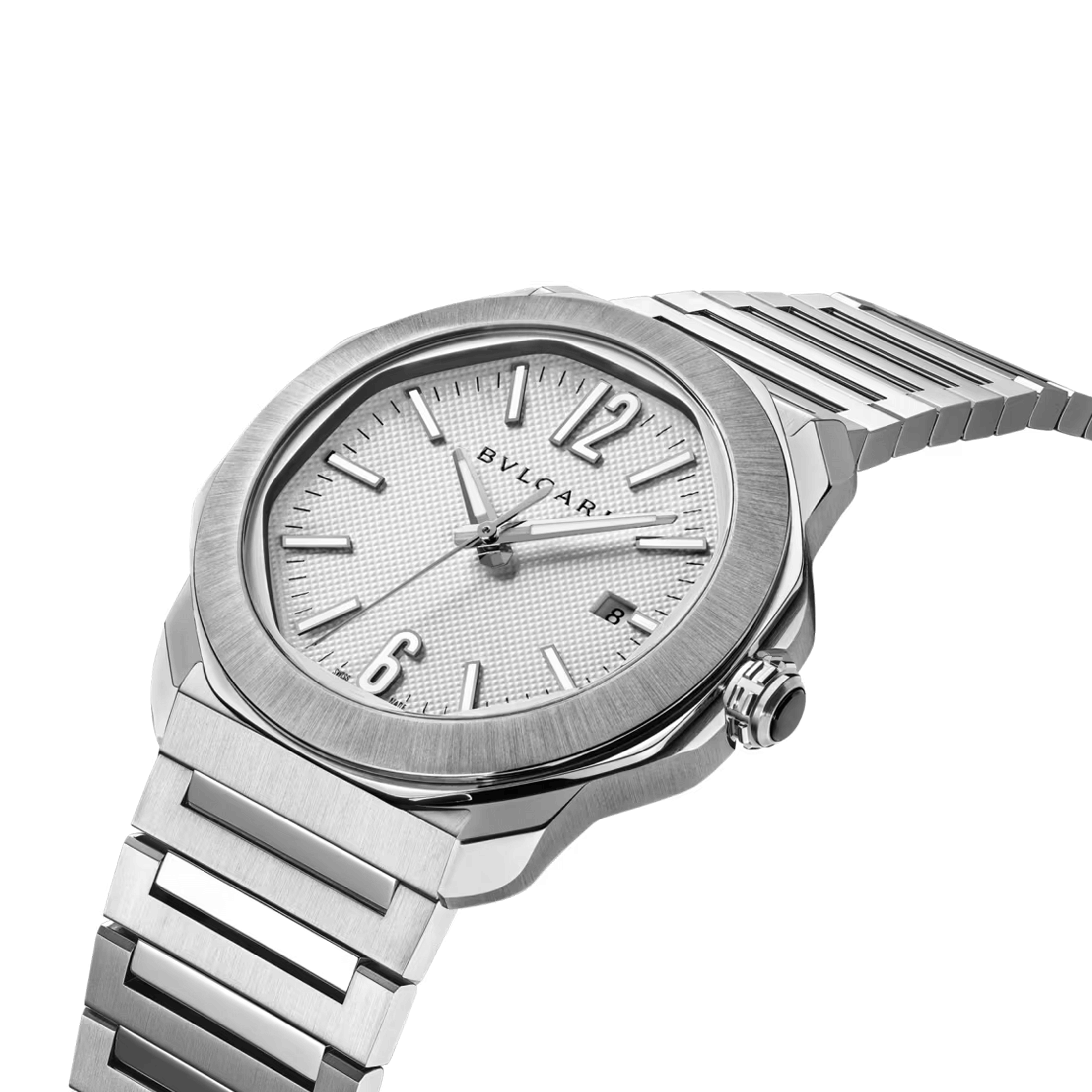 Montre Bulgari Octo Roma automatique cadran blanc bracelet acier 41 mm 103738