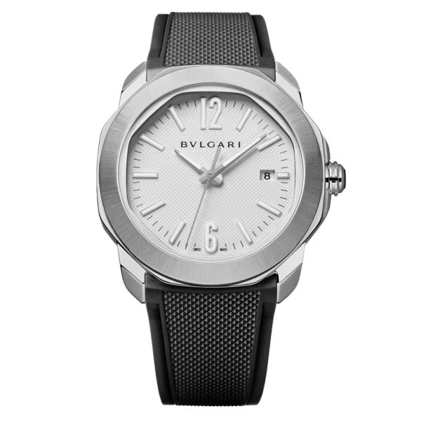 Montre Bulgari Octo Roma automatique cadran blanc bracelet acier 41 mm 103738