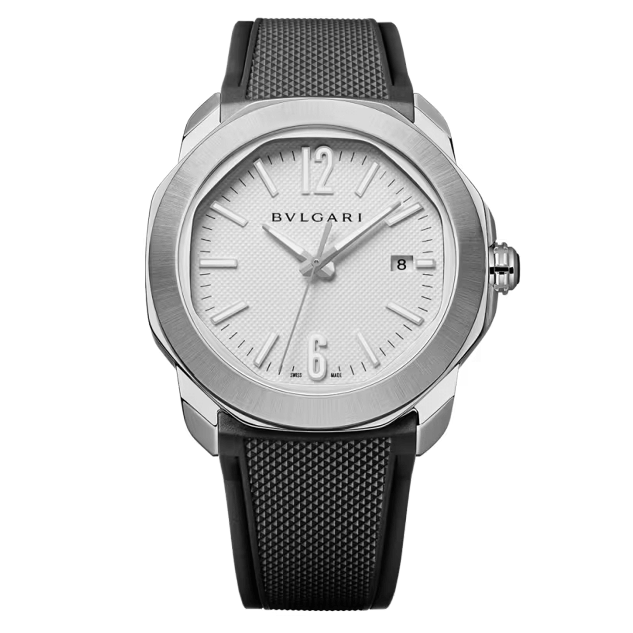 Bulgari Octo Roma automatic watch white dial steel bracelet 41 mm 103738