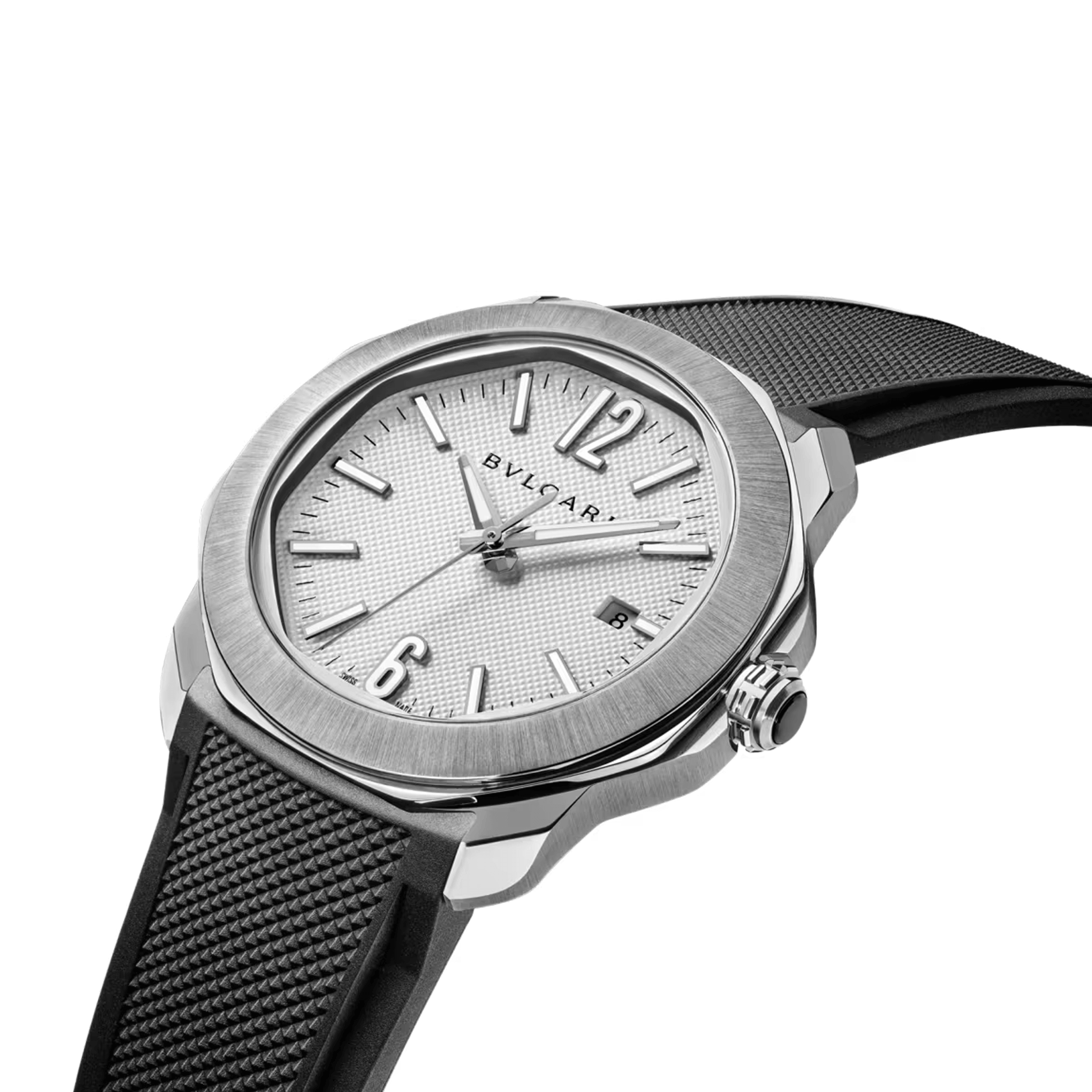 Bulgari Octo Roma automatic watch white dial steel bracelet 41 mm 103738