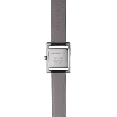 Montre Herbelin V Avenue quartz cadran noir bracelet cuir noir 23,4 x 19 mm