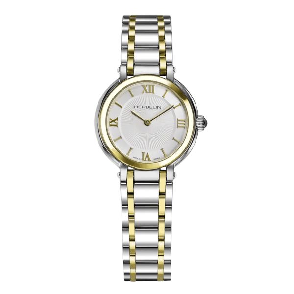 Herbelin Galet quartz silver dial steel bracelet 28 mm