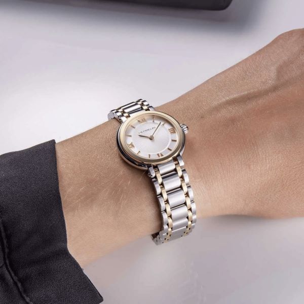 Montre Herbelin Galet quartz cadran argenté bracelet acier 28 mm