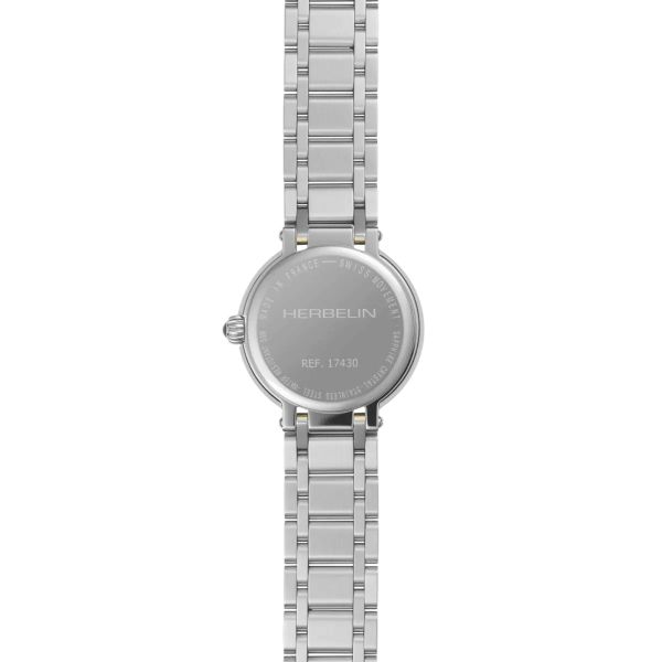 Montre Herbelin Galet quartz cadran argenté bracelet acier 28 mm