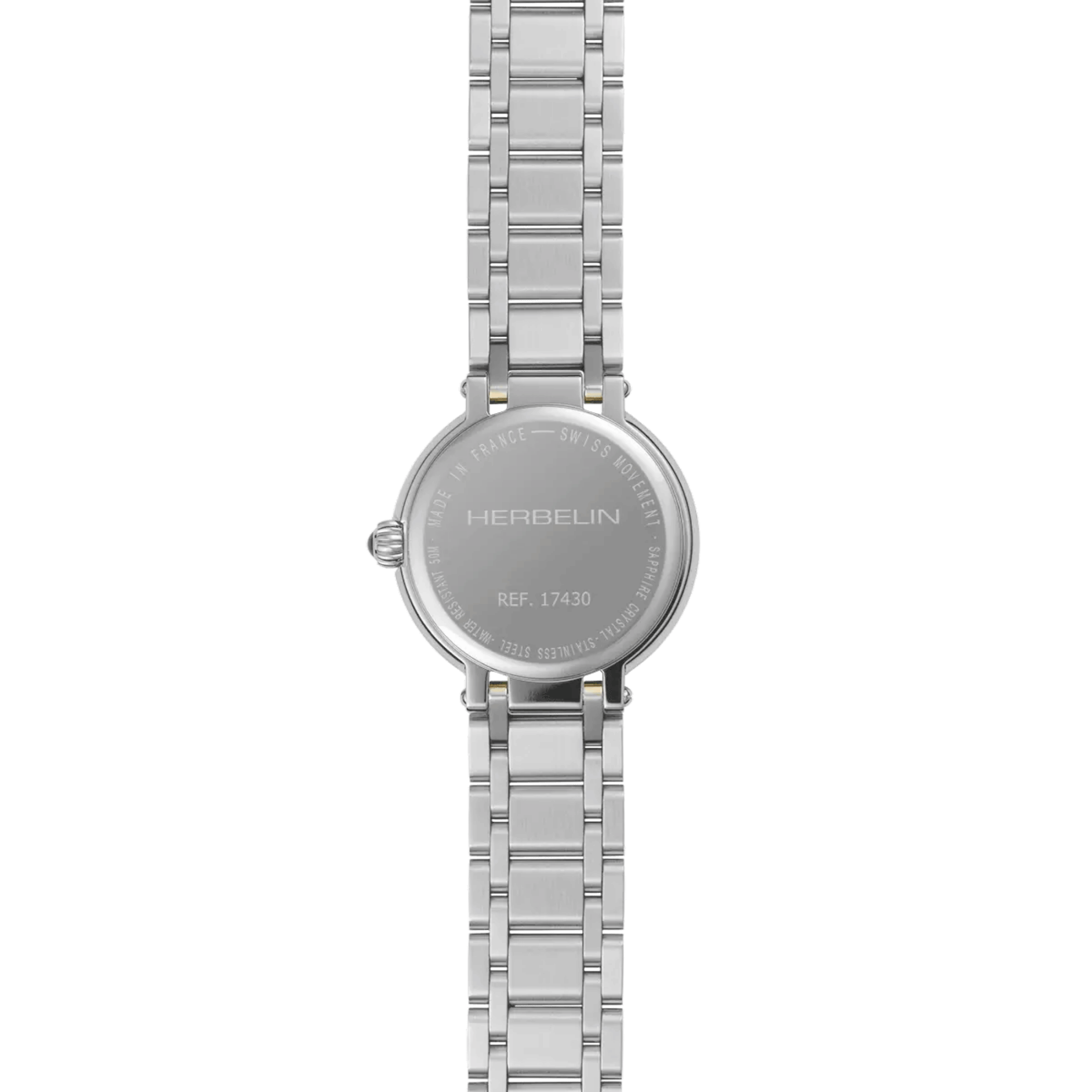 Montre Herbelin Galet quartz cadran argenté bracelet acier 28 mm