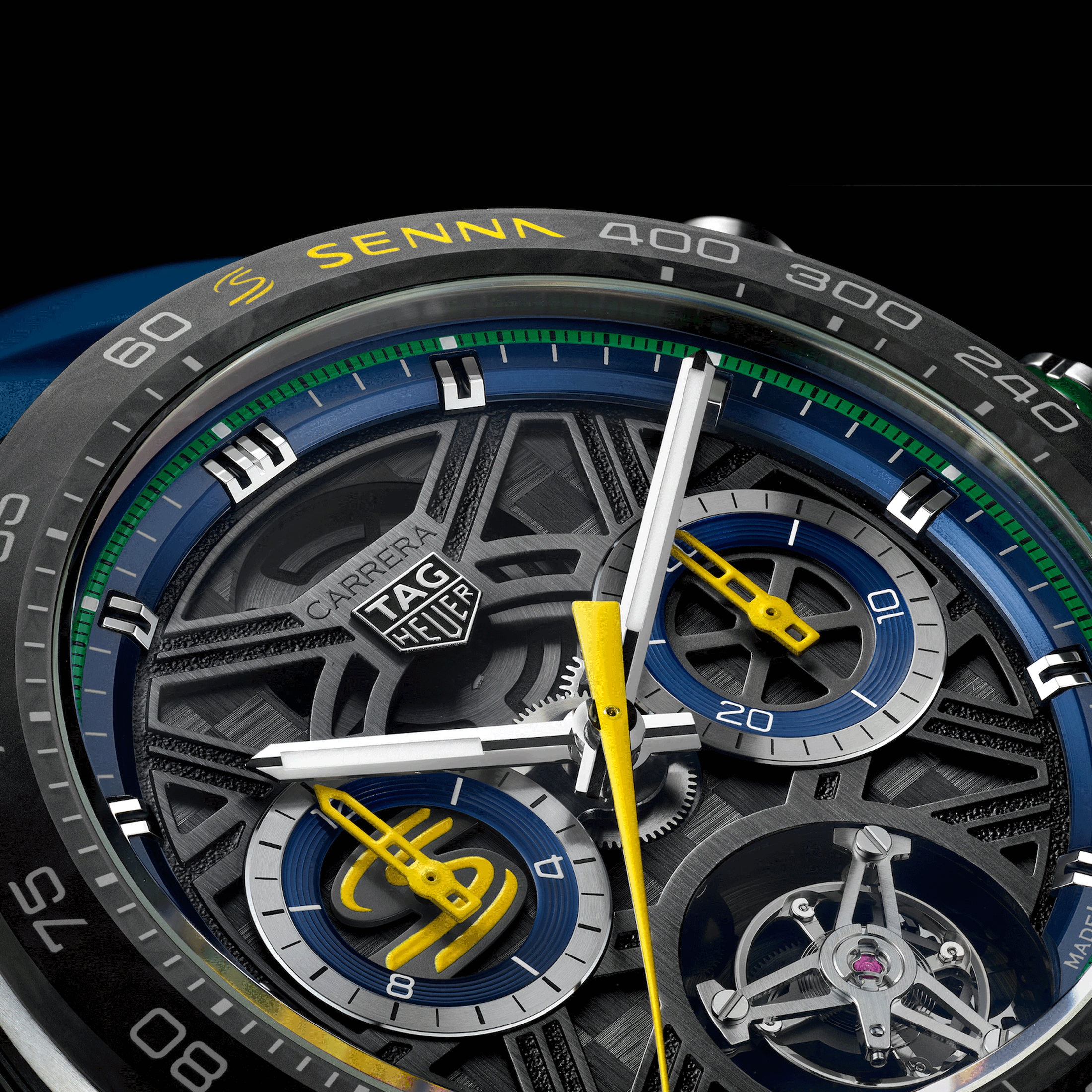 Montre TAG Heuer Carrera Extreme Sport Chronographe Tourbillon x Senna 44 CBU5081.FT6274