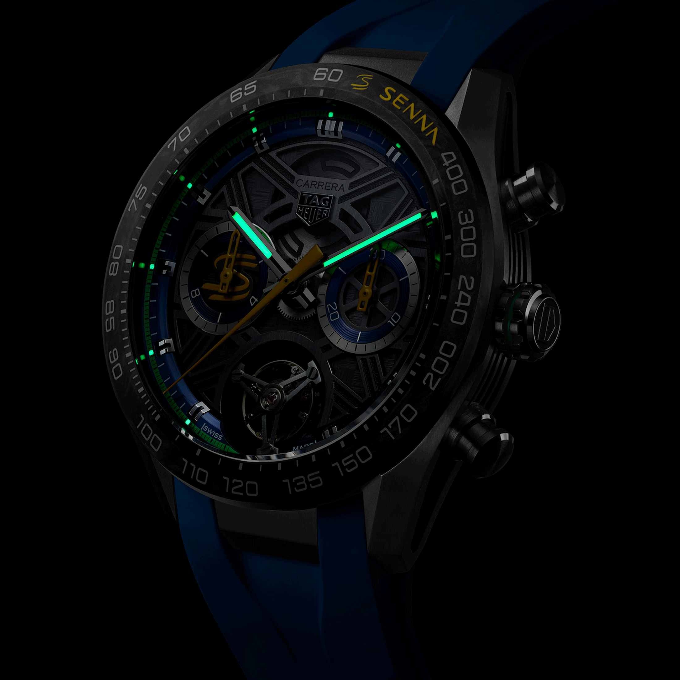 Montre TAG Heuer Carrera Extreme Sport Chronographe Tourbillon x Senna 44 CBU5081.FT6274