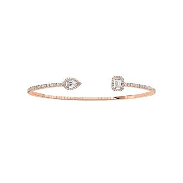 Bracelet Messika My Twin Skinny Toi & Moi en or rose et diamants 0,30 carat