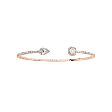Bracelet Messika My Twin Skinny Toi & Moi en or rose et diamants 0,30 carat