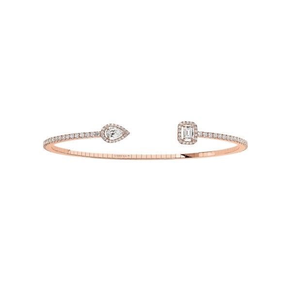 Bracelet Messika My Twin Skinny Toi & Moi en or rose et diamants 0,30 carat